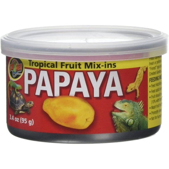 Zoo Med Tropical Fruit Mix-ins Papaya Reptile Food, 3.4-Ounce