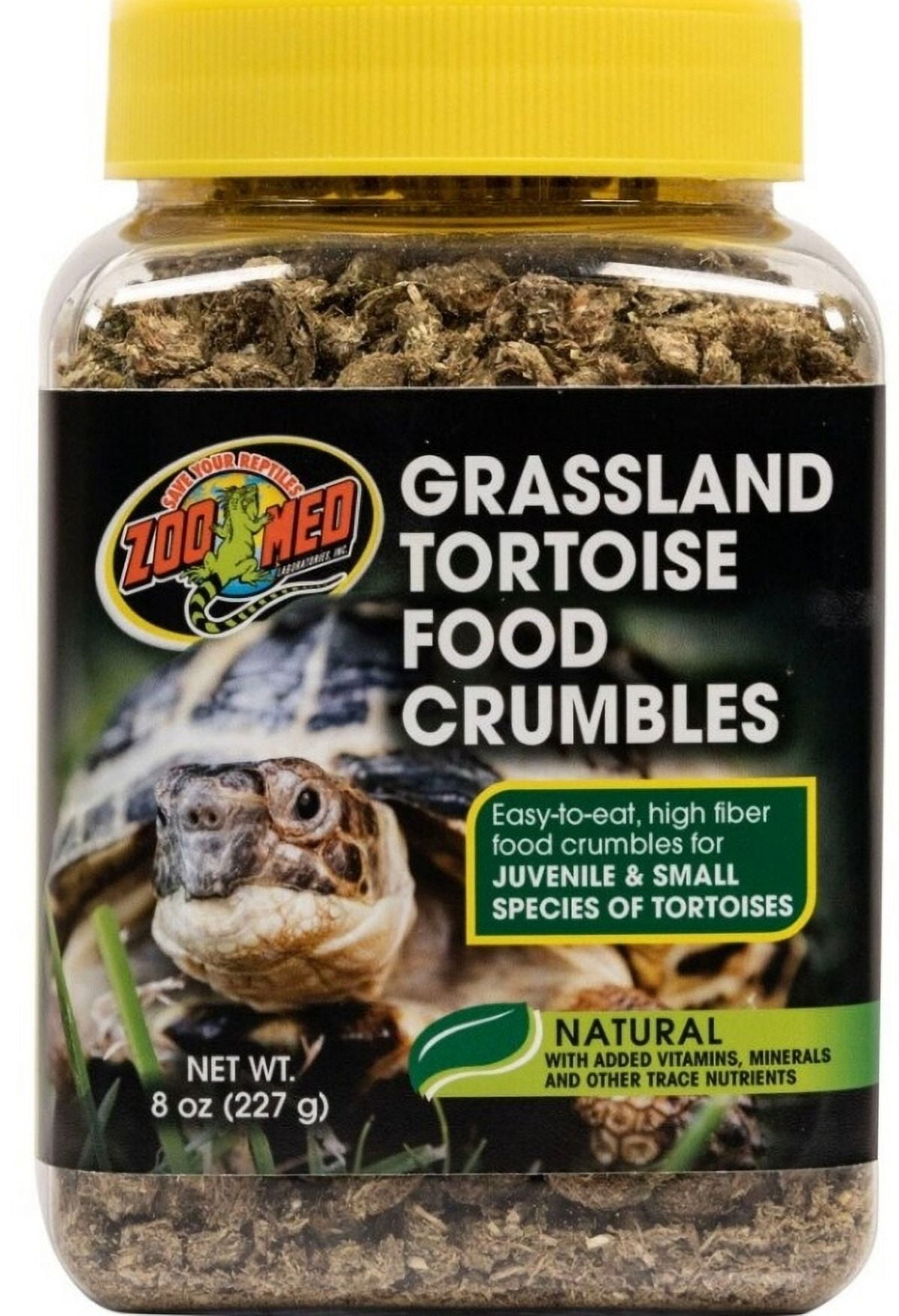 Zoo Med Grassland Tortoise Food Crumbles [Reptile Tortoise Food, Reptile Supplies] 8 oz