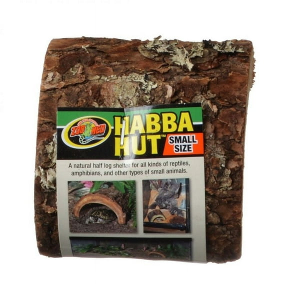 Zoo Med Habba Hut Natural Half Log Shelter for Reptiles, Amphibians, and Small Animals [shelters, Reptile Supplies] Small - 3 count