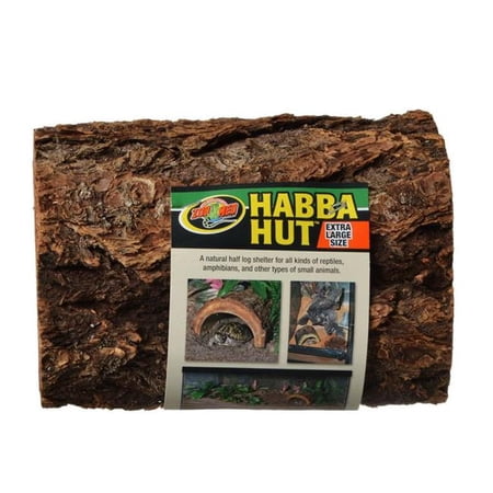 Zoo Med Habba Hut Natural Half Log Shelter for Reptiles, Amphibians, and Small Animals