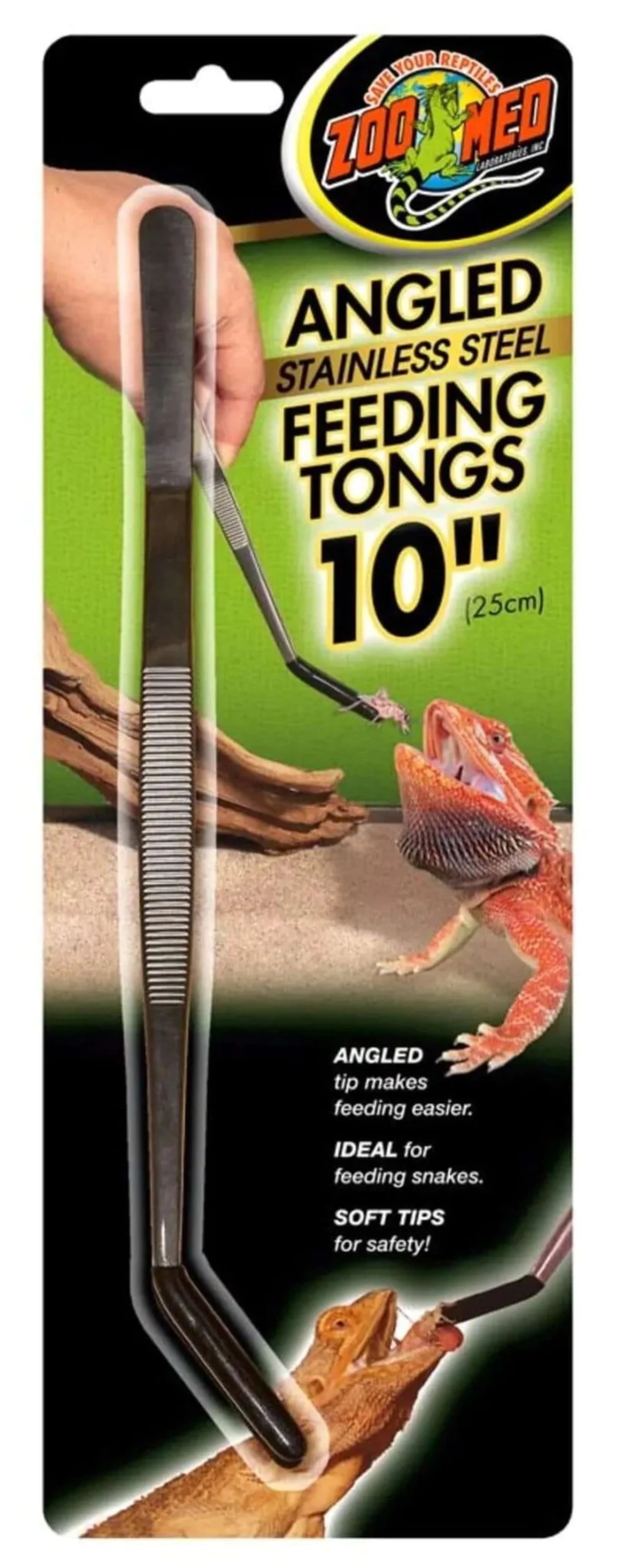 Komodo Angled Stainless Steel Feeding Tongs, Reptile