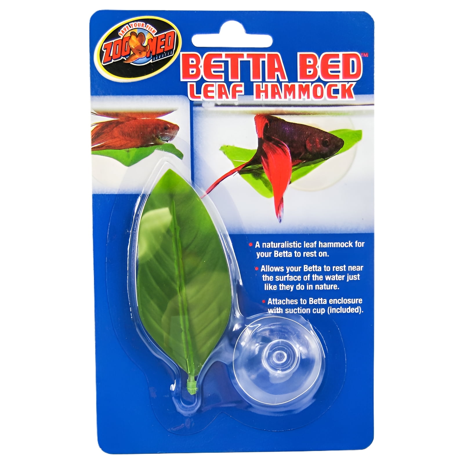 Zoo Med Labs Ornament Betta Bed Leaf Hammock Natural Resting Place Fish Sleep