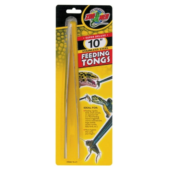 Zoo Med Feeding Tongs - Stainless Steel - 10" Long Feeding Tongs