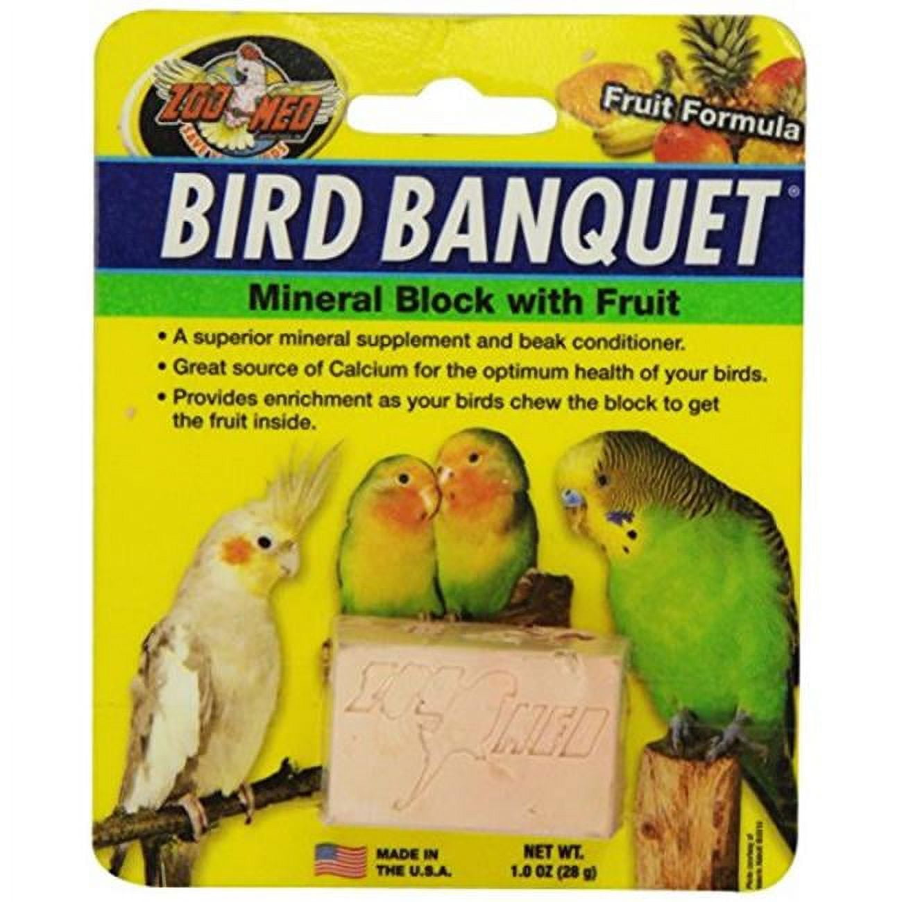 Zoo Med Labs Supplement Mineral Bird Banquet Block Fruit Formula Small Healthy