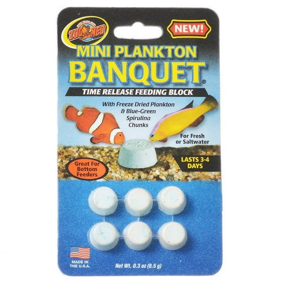 Zoo Med Mini Plankton Banquet Time Release Feeding Block [Food & Treats] 18 count (3 x 6 ct)