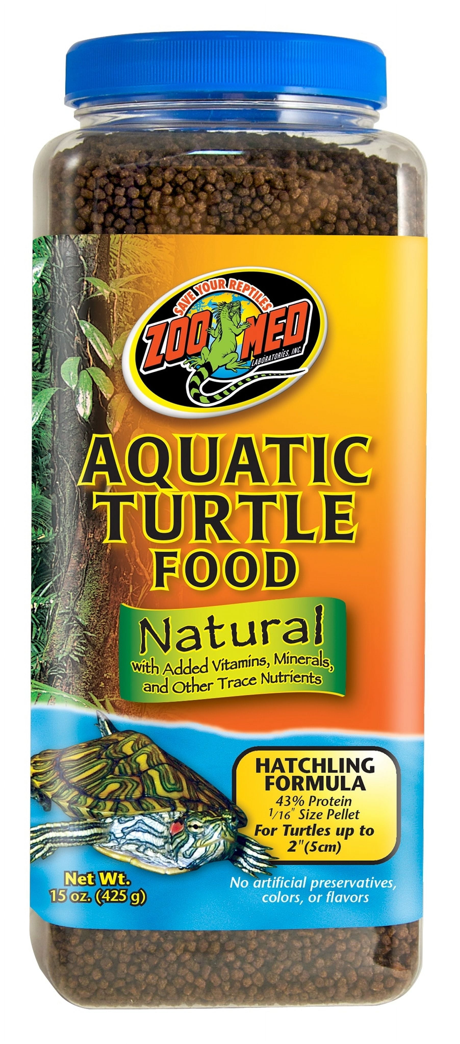 Zoo Med Natural Aquatic Turtle Food Hatchling Formula [Reptile Aquatic Turtle Food, Reptile Supplies] 45 oz (3 x 15 oz)