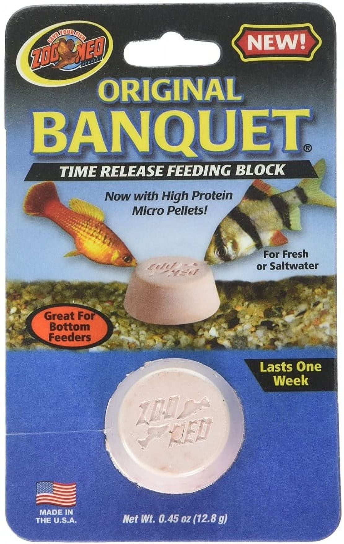Zoo Med Original Banquet Time Release Feeding Block for Fresh or Saltwater Fish [Food & Treats] 12 count