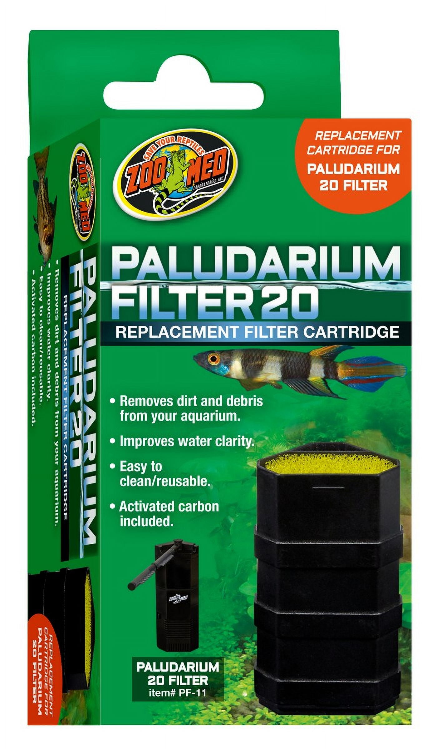 Zoo Med Paludarium 20 Replacement Filter Cartridge [Aquarium Internal Filters, Reptile Filters, Aquarium Supplies] 6 count (6 x 1 ct)