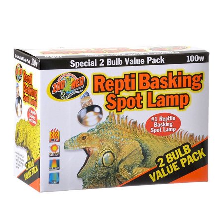 Zoo Med Repti Basking Spot Lamp Replacement Bulb 100 Watts (2 Pack)