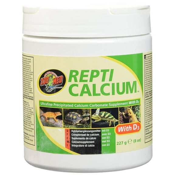 Zoo Med Repti Calcium Carbonate Supplement D3 Ultra Fine 8 oz Phosphorus Free