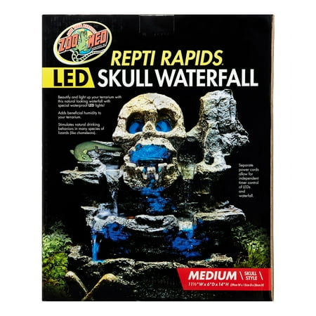 Zoo Med Repti Rapids LED Skull Terrarium Waterfall, Medium