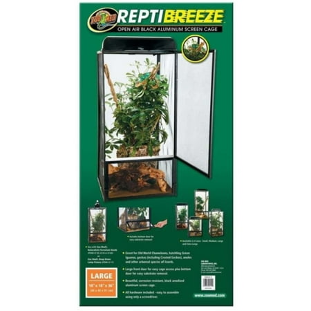 Zoo Med ReptiBeeze Open Air Black Aluminum Reptile Screen Cage, Large