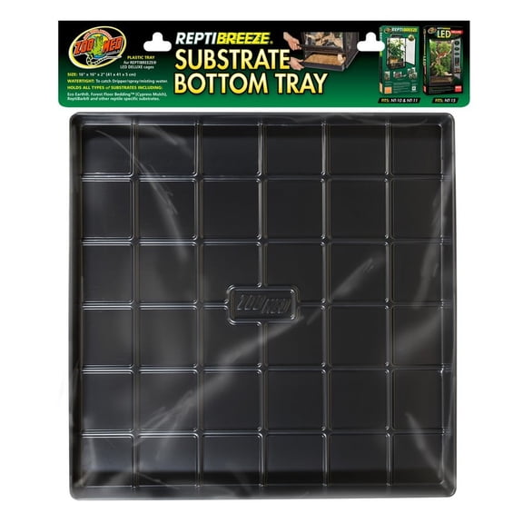 Zoo Med Substrate Bottom Tray For ReptiBreeze Terrariums Black 16" x 16"