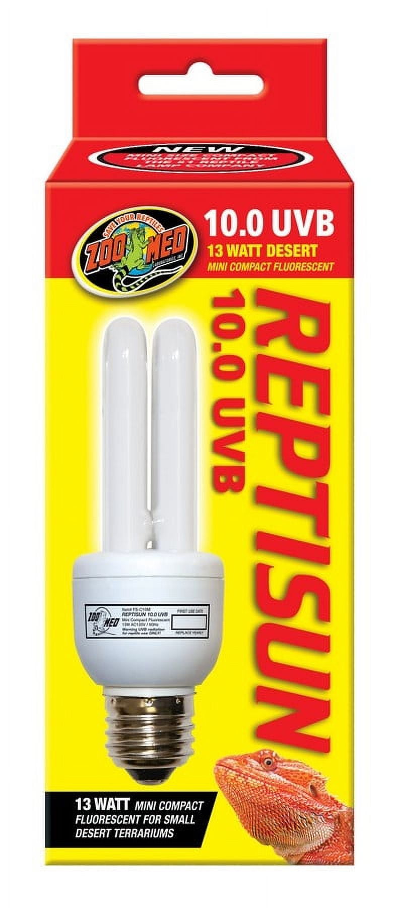 Zoo Med ReptiSun 10.0 UVB Mini Compact Fluorescent Bulb [Reptile Fluorescent Bulbs, Reptile UVA / UVB Bulbs, Reptile Supplies] 13 watt