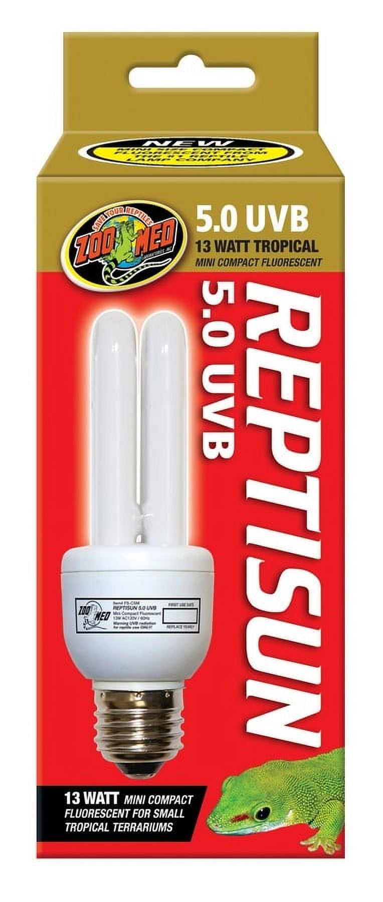 Zoo Med ReptiSun 5.0 UVB Mini Compact Fluorescent Bulb [Reptile Fluorescent Bulbs, Reptile UVA / UVB Bulbs, Reptile Supplies] 13 watt