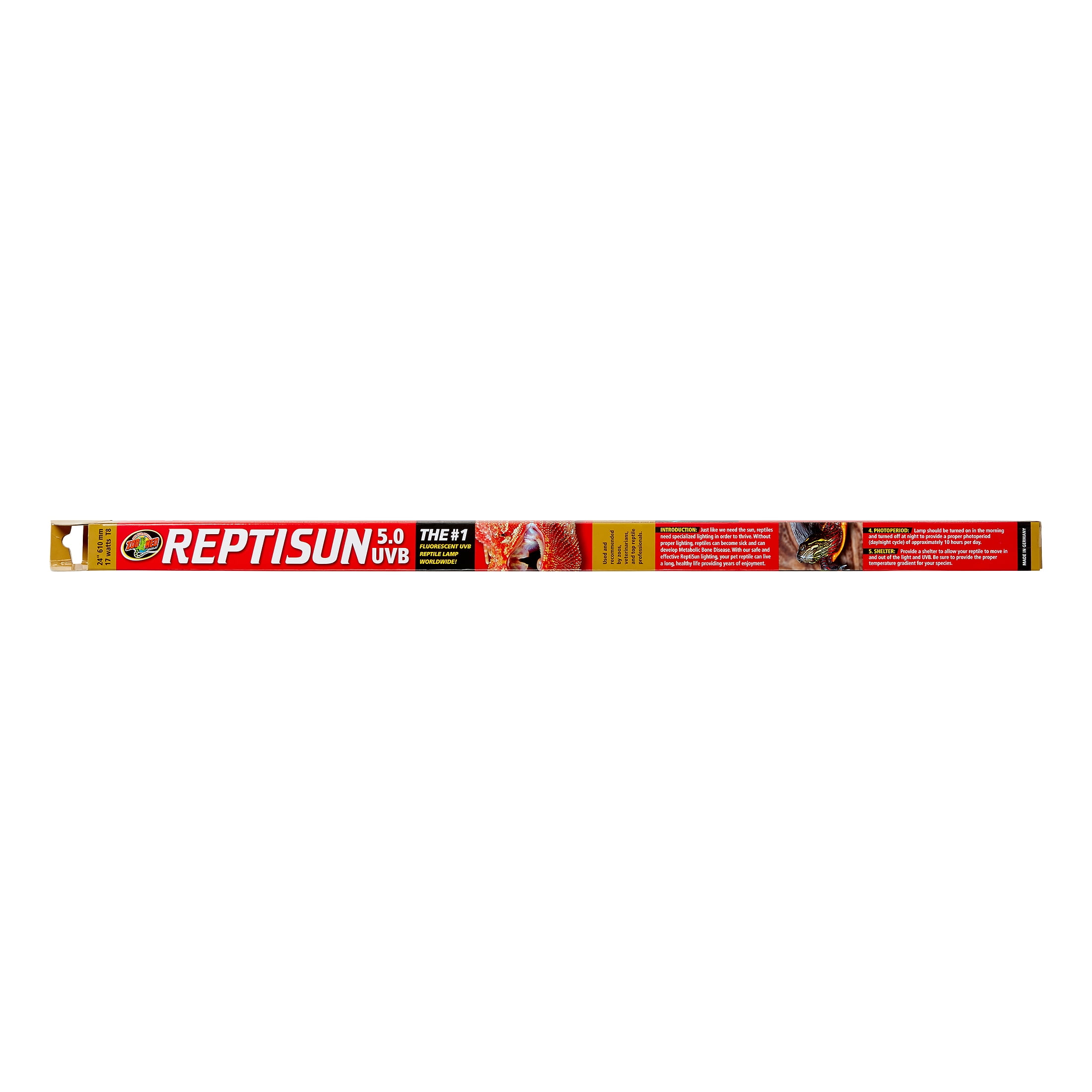 Zoo Med T8 ReptiSun 5.0 UVB Flourescent Reptile Lamp, 17 Watt