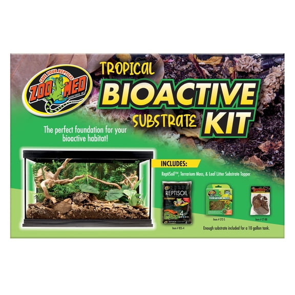 Zoo Med Tropical Bioactive Substrate Kit [Reptile Bark, Soil and Moss, Reptile Supplies] 1 count