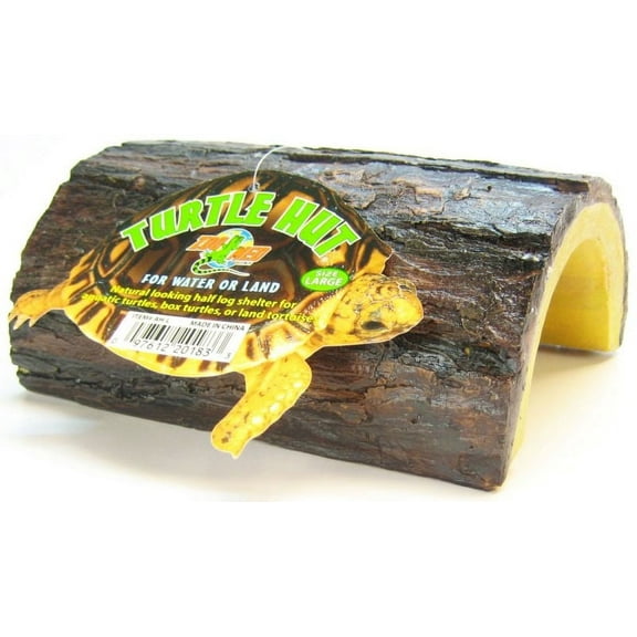 Zoo Med Turtle Hut Half Log Shelter for Water or Land [shelters, Reptile Supplies] Large - 1 count