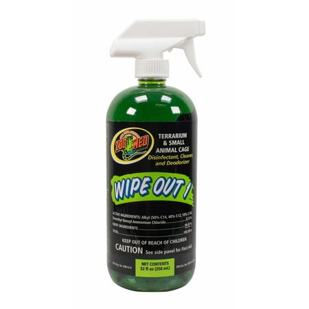 Zoo Med Wipe Out 1 Terrarium Cleaner, Disinfectant and Deodorizer [Reptile Cleaners and Deodorizers, Reptile Supplies] 32 oz