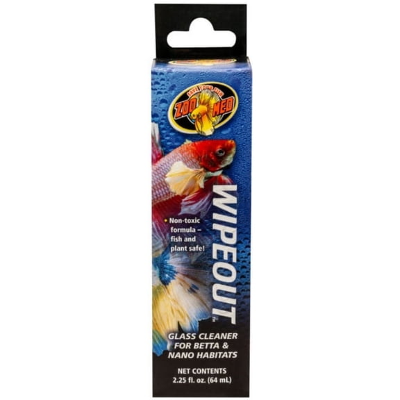 Zoo Med Wipeout Glass Cleaner for Betta and Nano Habitats [Habitat, Aquarium Supplies] 2.25 oz