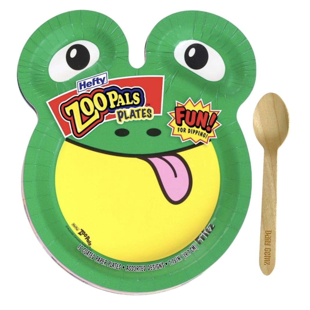 Zoo Pal Plates, 15 Count Bundle with Hefty Disposable Animal Zoo Pals