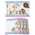 thumbnail image 1 of Zoo Panda Giraffe Brown Bear Placemats Set of 6,Wipeable Washable Table Mats for Dining Tables, Colorful Striped Balloon Place Mats for Kitchen Event Party Tabletop Decor, 1 of 9