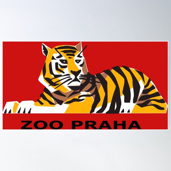 Zoo Praha Tiger Matchbox Poster Wall Art, Modern Wall Decor For Living Room Bedroom, 24x36 UNFRAMED