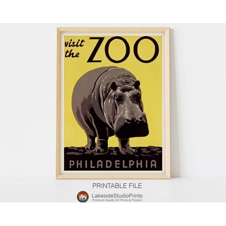 Zoo Retro Wall Art Vintage Travel Poster | Gallery Wall Home Decor, 8x12 UNFRAMED