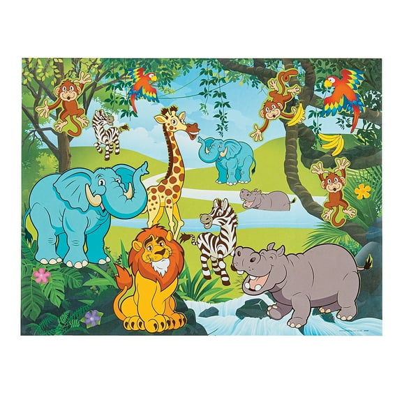 Zoo Sticker Scene - Stationery - 12 Pieces