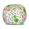thumbnail image 1 of Zoo Storage Toy Bag Chair, Happy Friendly Jungle Animals Giraffe Monkey and Butterfly Trees Flowers Zoo Nature, Stuffed Animal Organizer Washable Bag, Large Size, Multicolor, by Ambesonne, 1 of 3