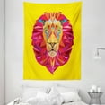 thumbnail image 1 of Zoo Tapestry, Colorful African Animals Geometric Diamond Face Lions Mane Safari Wildlife Theme Image, Wall Hanging for Bedroom Living Room Dorm Decor, 60W X 80L Inches, Multicolor, by Ambesonne, 1 of 5