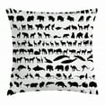 thumbnail image 1 of Zoo Throw Pillow Cushion Cover, Silhouettes of Animals Big Collection Wildlife Nature Mammals Icons Monochrome Print, Decorative Square Accent Pillow Case, 20 X 20 Inches, Black White, by Ambesonne, 1 of 2