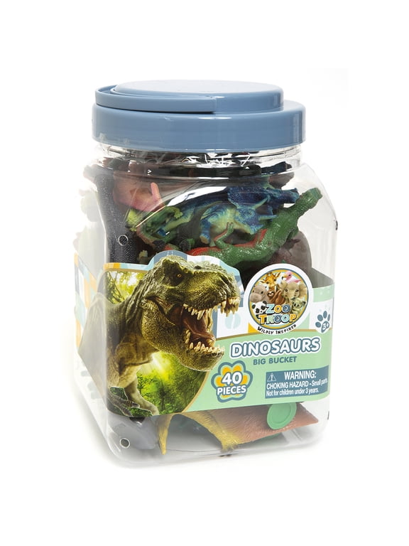 Big Bucket of Dinosaurs 40-Piece Play Set | Educational & Imaginative Toy | Collectible Gift