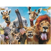 Zoo Wild Jungle Animals Throw Blanket Elephant Lion Giraffe Leopard Zebra Funny Print Blankets Gifts Couch Sofa Bed Stuff Decor Cozy Fleece Plush Flannel for Lover Men Women Boys Girls Kids 60"x80"
