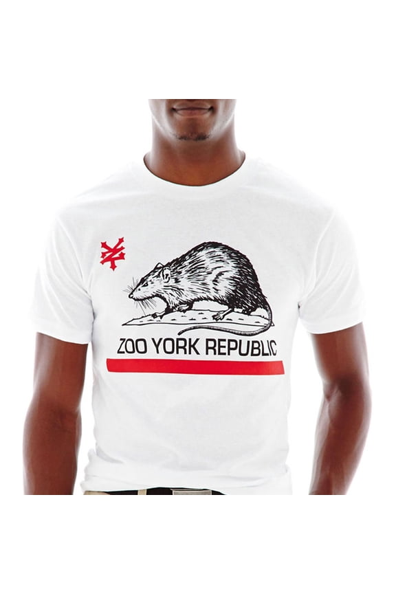 Mens Republic Graphic T-Shirt, White, Small