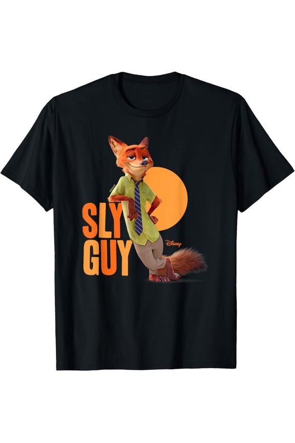 Zoo-topias N-ick Sly Guy T-Shirt Short Sleeve Round Neck Graphic Tee Tops Men Women