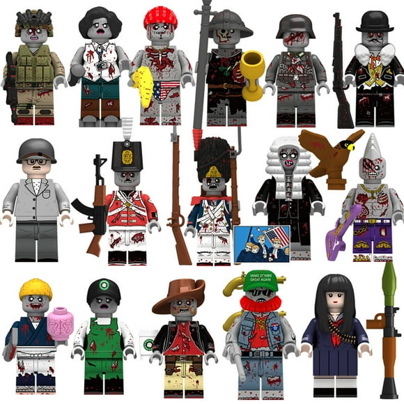 ZooBlox Horror Themed Series 16-Piece Mini Set Soldiers Workers Anime-Style Collectibles for Boys Birthday Building Fun