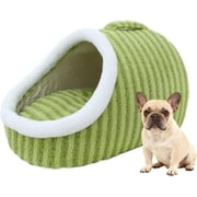 ZooWhale Warm Nest Bed, Soft Cozy Pet Cave with Removable Cushion, Non-Slip Washable Soft Slipper Cave for Small and Medium Pets