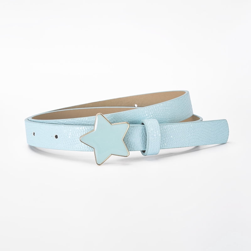 ZooWhale Women Slim Snake Embossed Belt, Enamel Star Buckle - Walmart.com