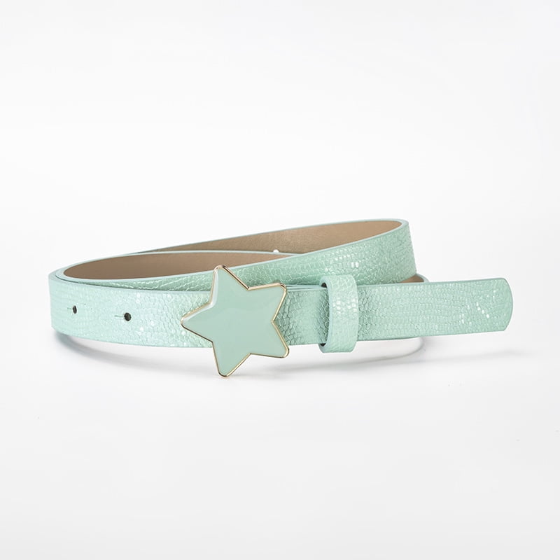 ZooWhale Women Slim Snake Embossed Belt, Enamel Star Buckle - Walmart.com