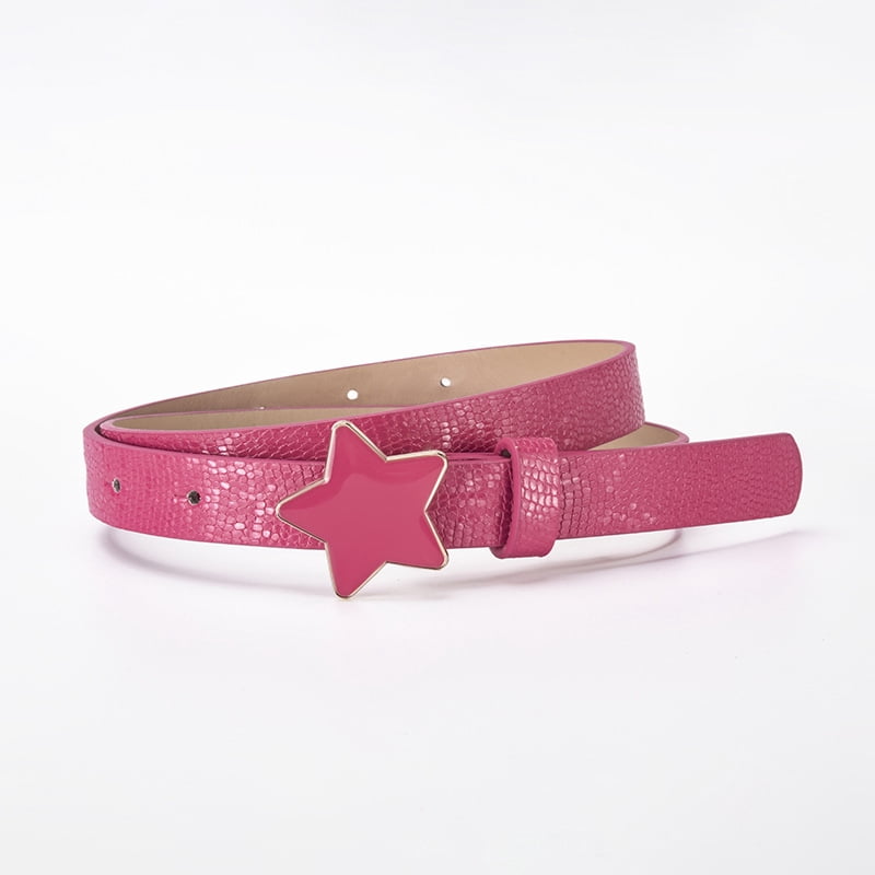 ZooWhale Women Slim Snake Embossed Belt, Enamel Star Buckle - Walmart.com