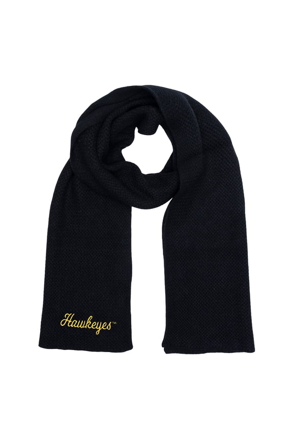 Black Iowa Hawkeyes Fashion Knit Scarf