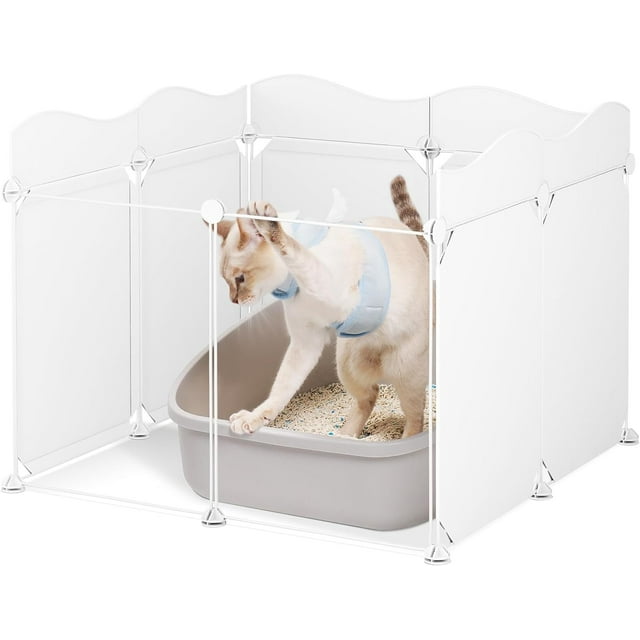 ZooZoo Cat Litter Box Enclosure Splash Guard, Unique Wave Design