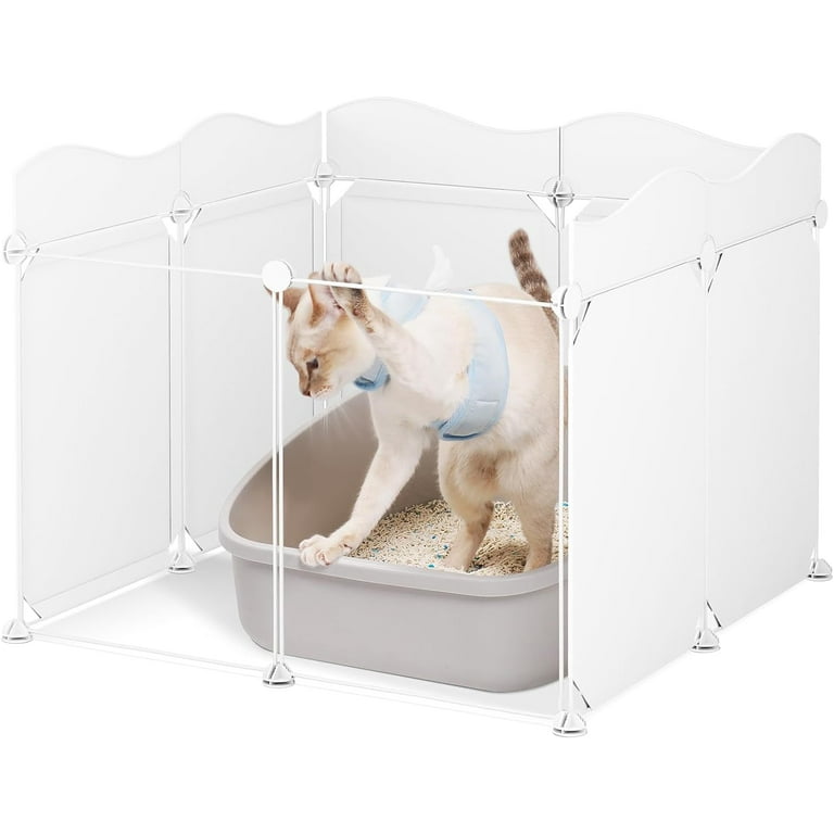 ZooZoo Cat Litter Box Enclosure Splash Guard, Unique Wave Design