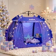 Zooawa Kids Play Tent with LED Strip Lights Pop Up Playpen Indoor, Blue-Violet