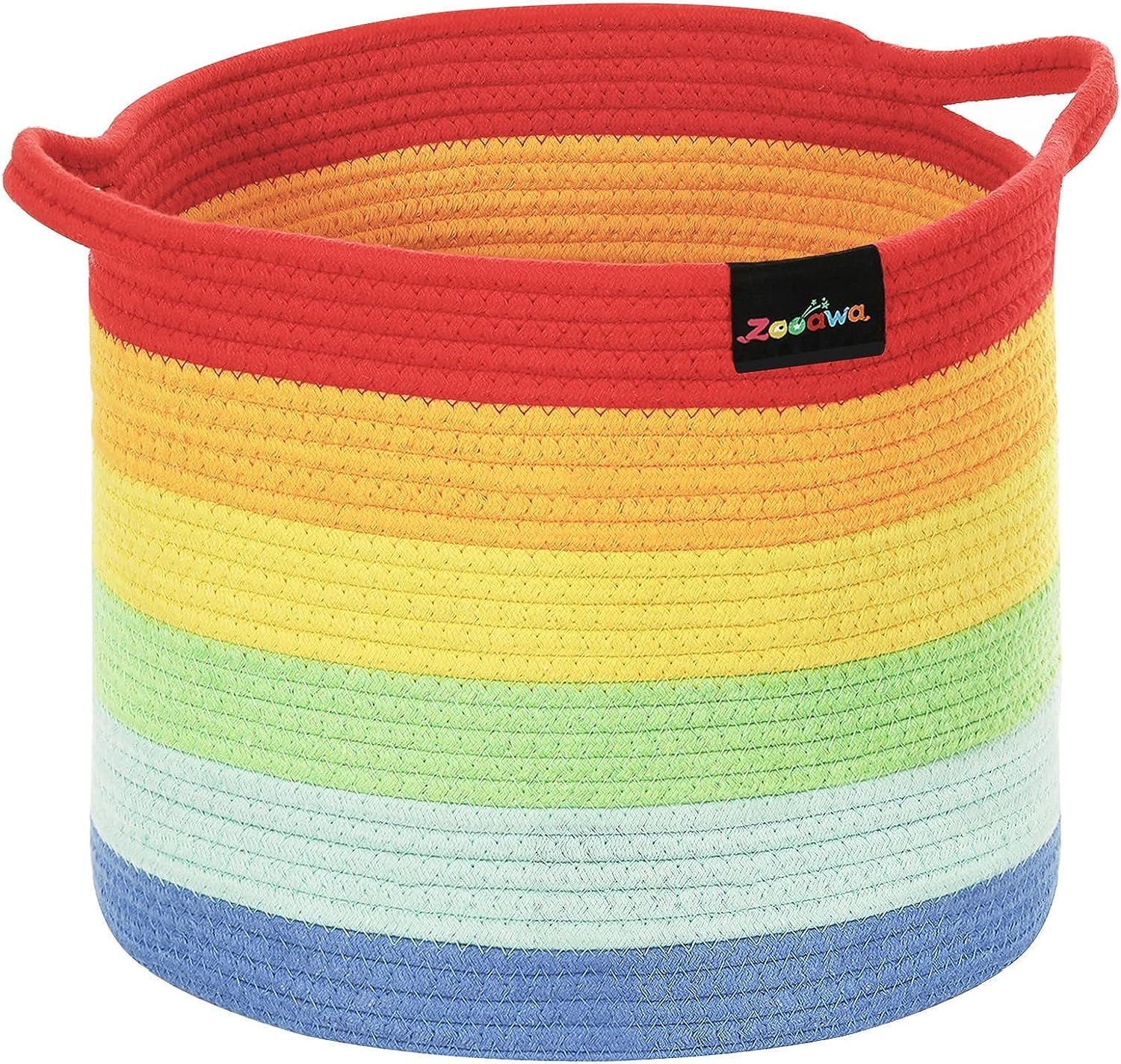 Zooawa Rainbow Storage Cotton Rope Baskets for Baby RoomRainbow