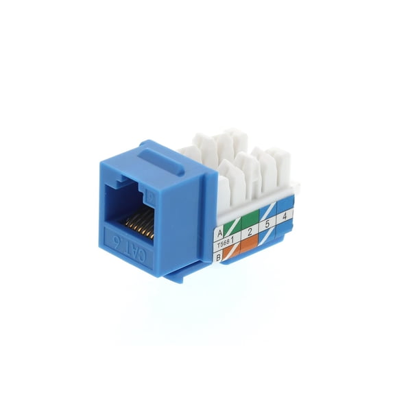 Zoobla | Cat6 Keystone Jack 90-Degree  Punch Down RJ45 Connector Insert for Wall Plates, Patch Panels, and Ethernet Patch Cables  - 50 Pack