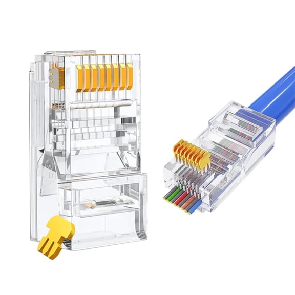 Zoobla | EZ CAT6A RJ45 Pass-Through Network Connectors, UTP Modular Plug for Ethernet Cables - 100 Pack