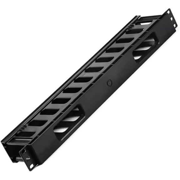 Zoobla | 19-Inch 1U Horizontal Cable Management Panel  Plastic Rack Mount Cable Organizer for Server Racks