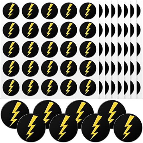 Zooblu 200 Pcs Helmet Stickers Baseball Softball Helmet Baseball Stickers 1.1 Inch Lightning Bolt Vinyl Decals Self Adhesive for Softball Lacrosse Wall(Black Print Gold)
